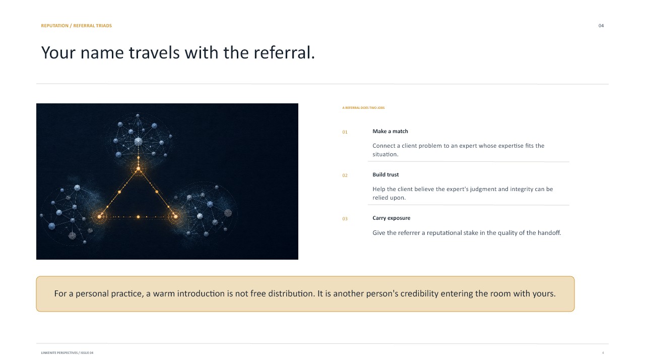 Slide 4: Your name travels with the referral