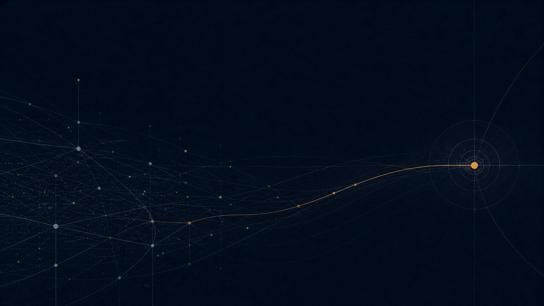 A diffuse relationship network resolving into one amber signal
